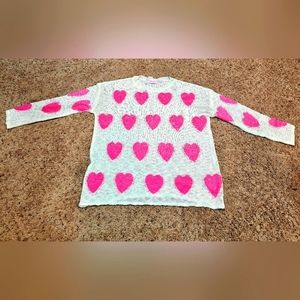 Pink Lily Valentine Sweater. NWOT Size M